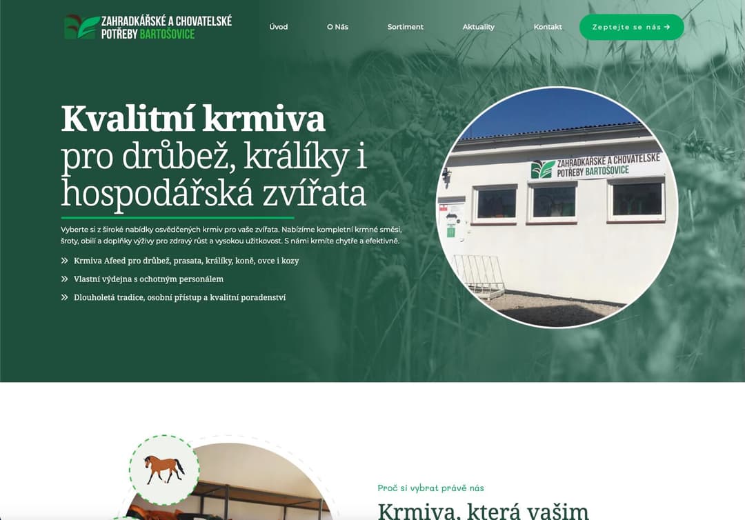 Krmiva a chovatelské potřeby Bartošovice